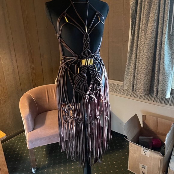 Handmade Macramé Rope Dress GoodVibeGoda Original Design - Picture 6 of 16